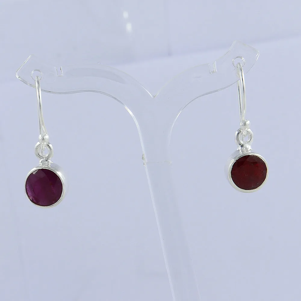 Ruby Silver Earrings