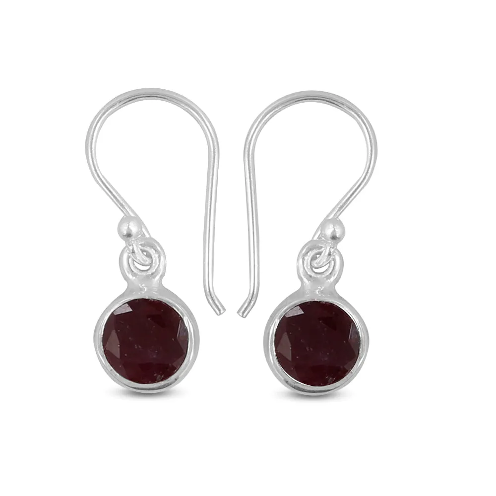 Ruby Silver Earrings