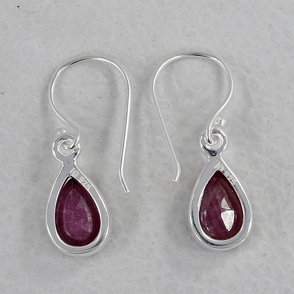Ruby Silver Earrings