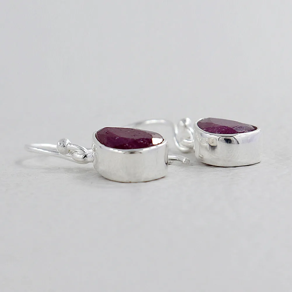 Ruby Silver Earrings