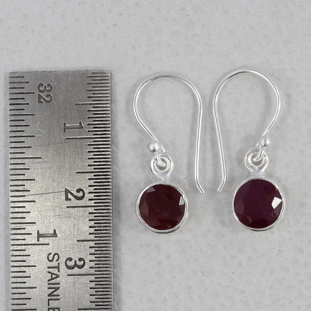 Ruby Silver Earrings