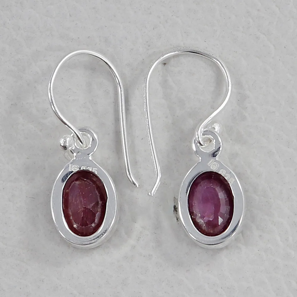 Ruby Silver Earrings