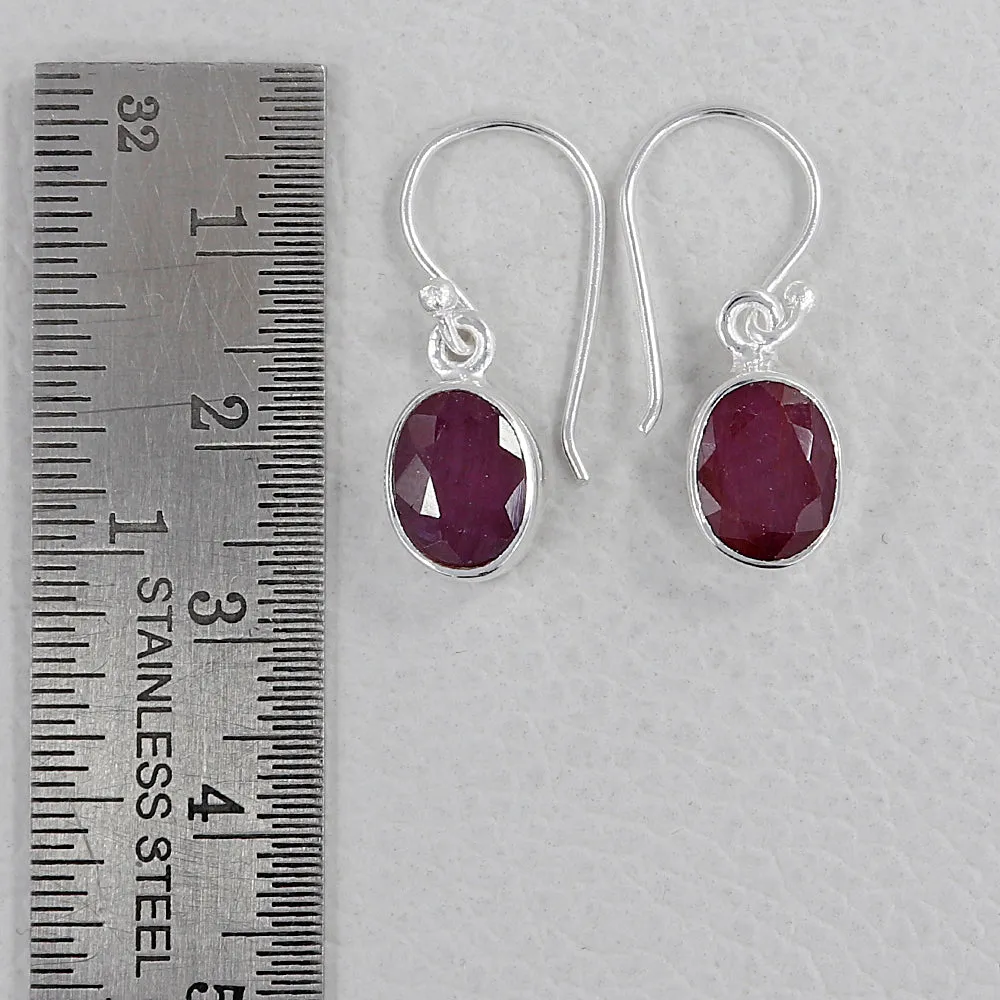 Ruby Silver Earrings