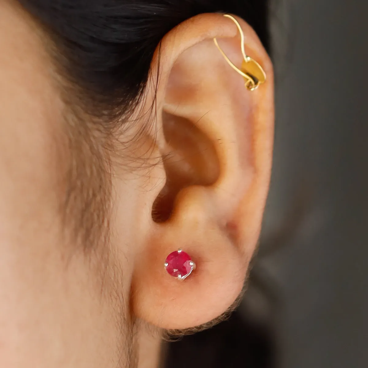 Ruby Silver Studs