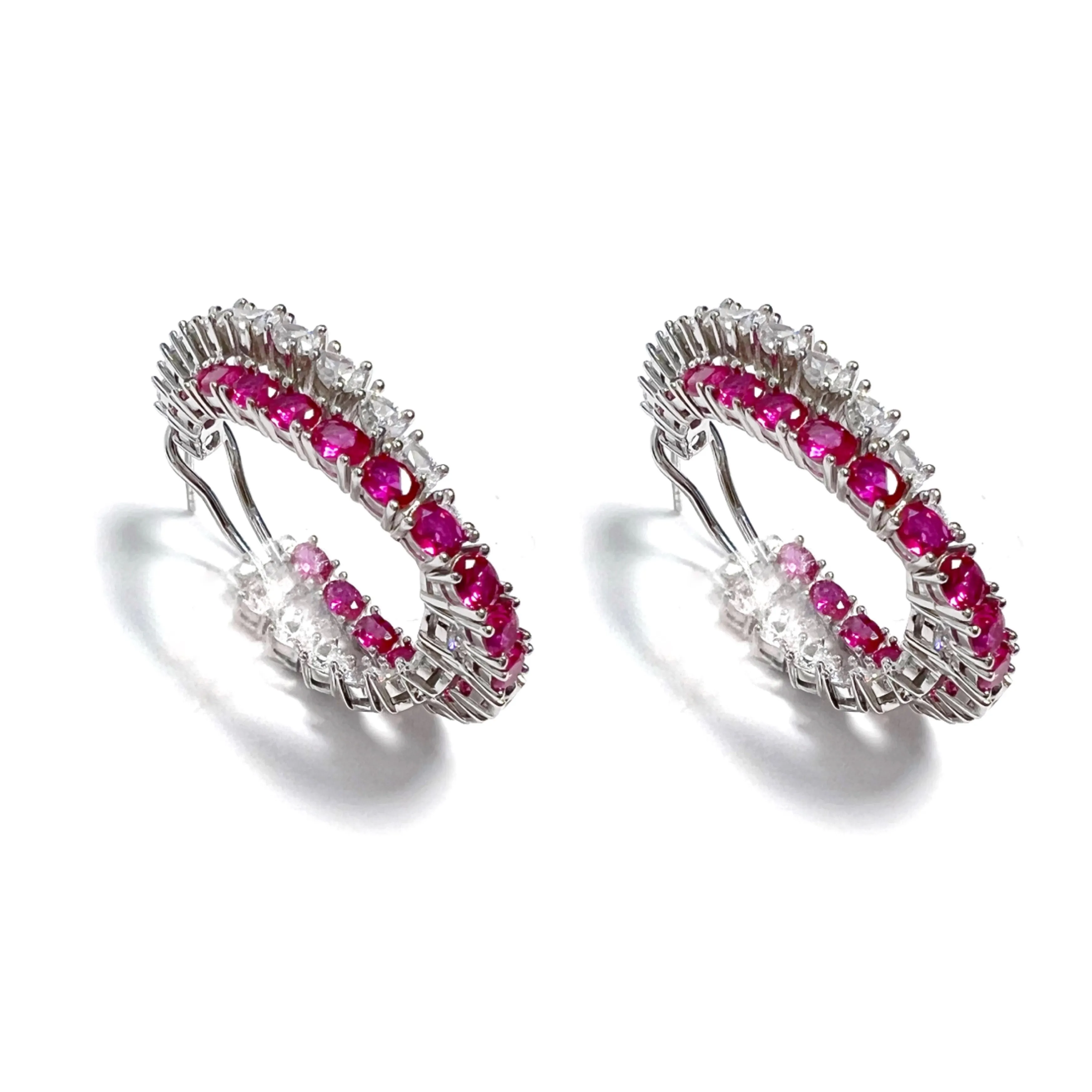 Ruby Twisted Hoops