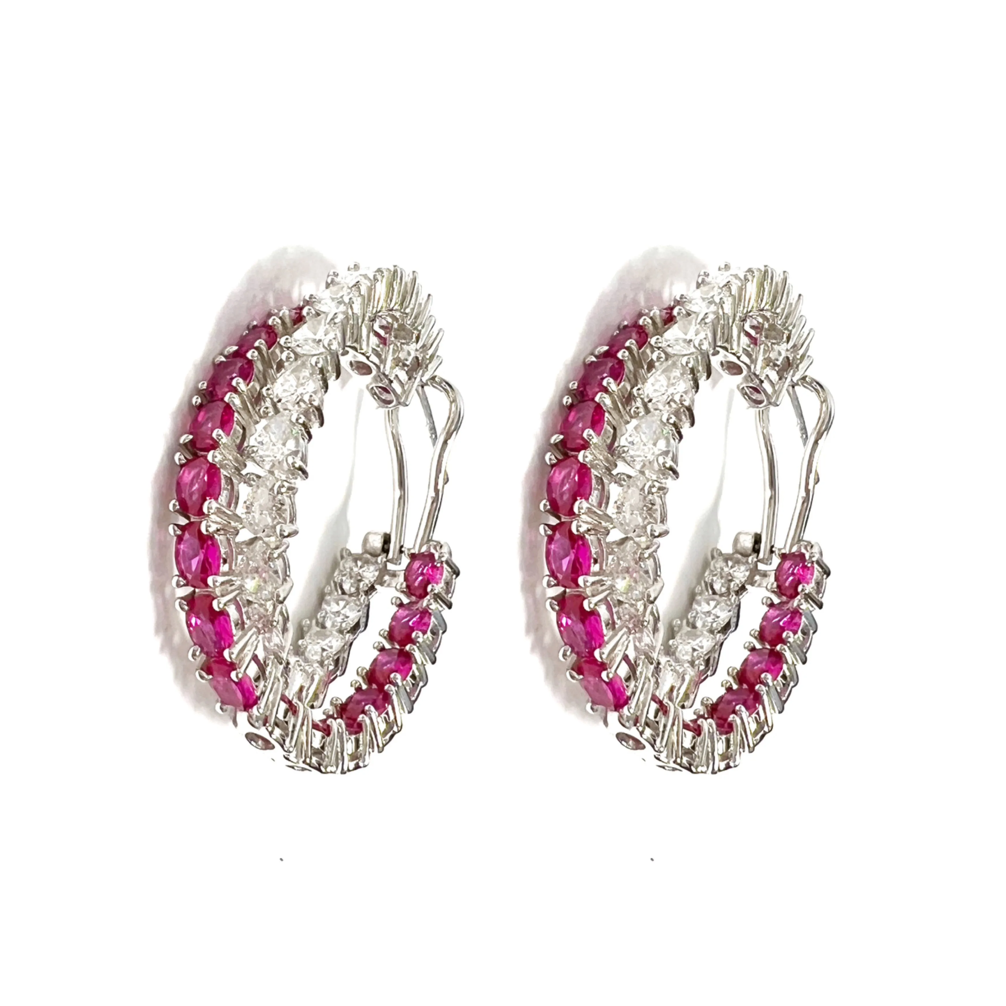 Ruby Twisted Hoops