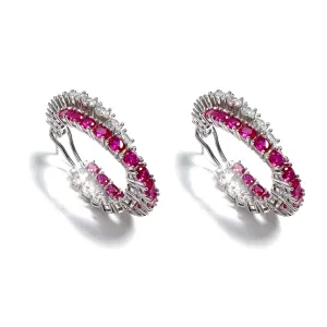 Ruby Twisted Hoops