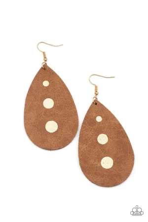 Rustic Torrent Gold Paparazzi Earrings