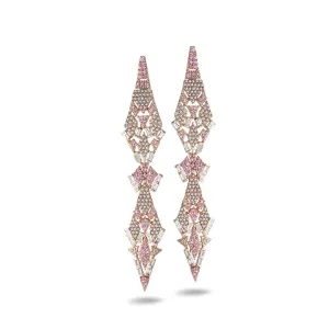 Sagrada Glory 18K Rose Gold Pink Sapphire Drop Earrings