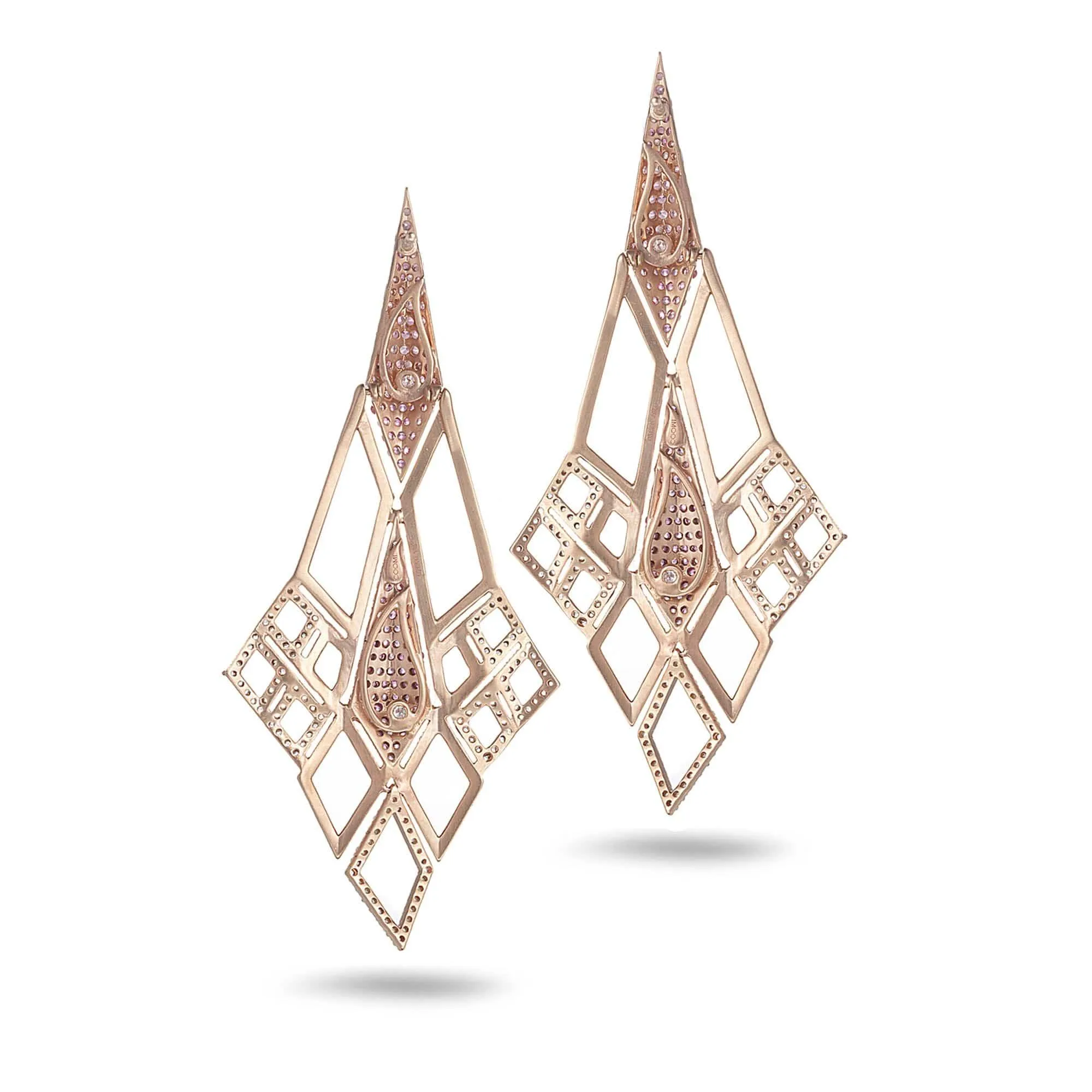 Sagrada Glory Drop Earring in 18K Rose Gold with Pearls and Diamonds