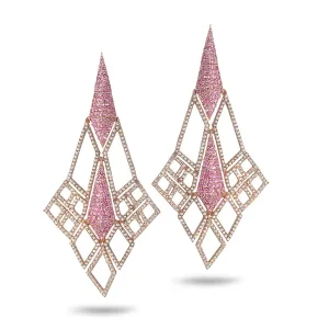 Sagrada Glory Drop Earring in 18K Rose Gold with Pearls and Diamonds