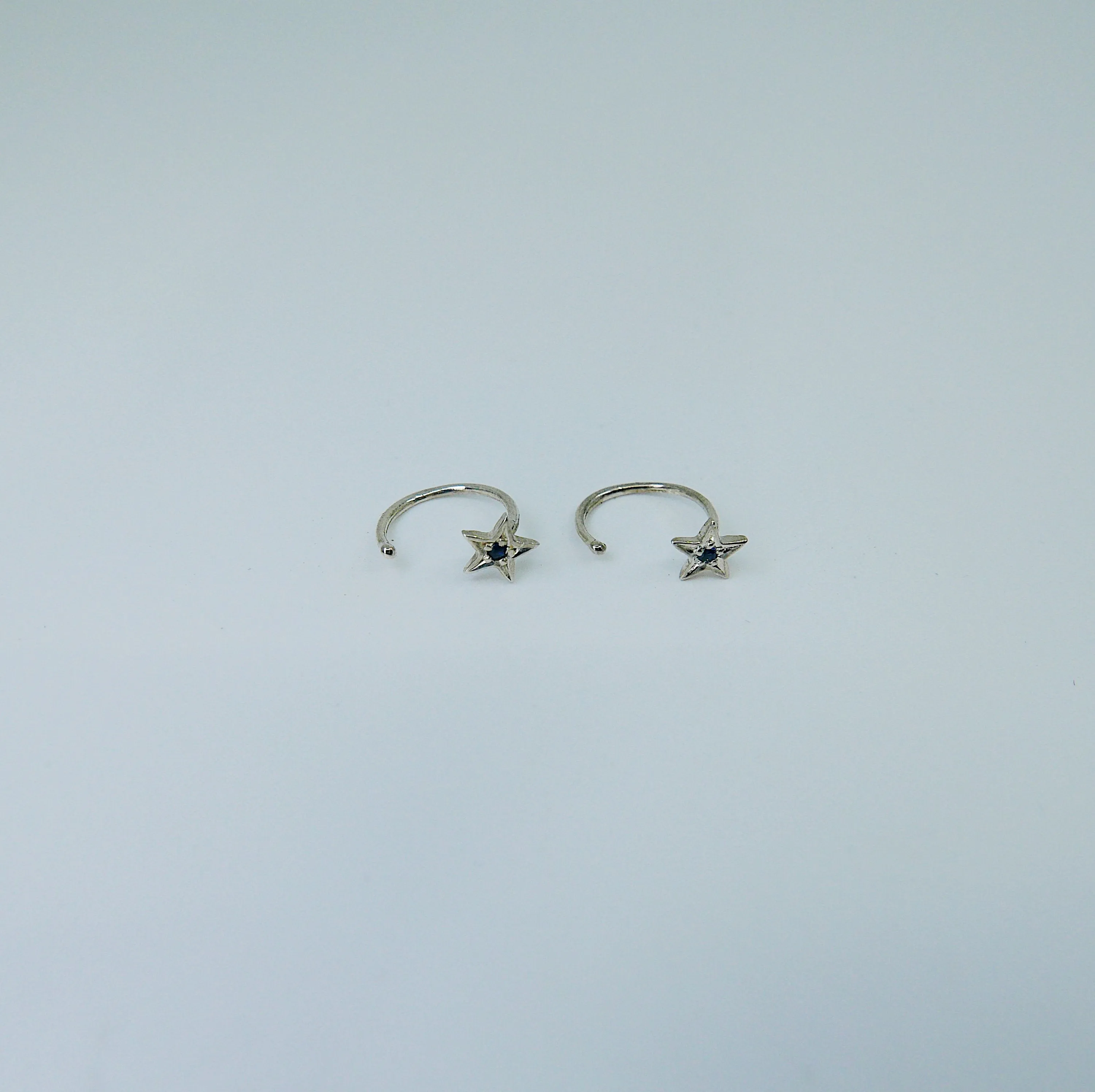 SAMPLE SALE! Sapphire Star Hook Earrings