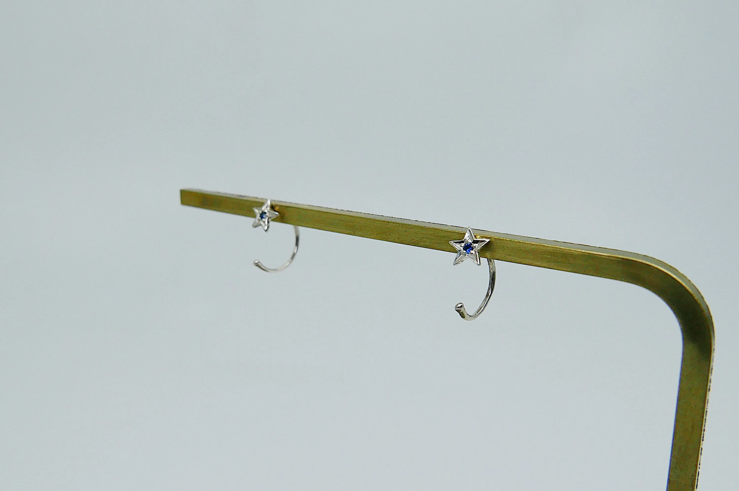 SAMPLE SALE! Sapphire Star Hook Earrings