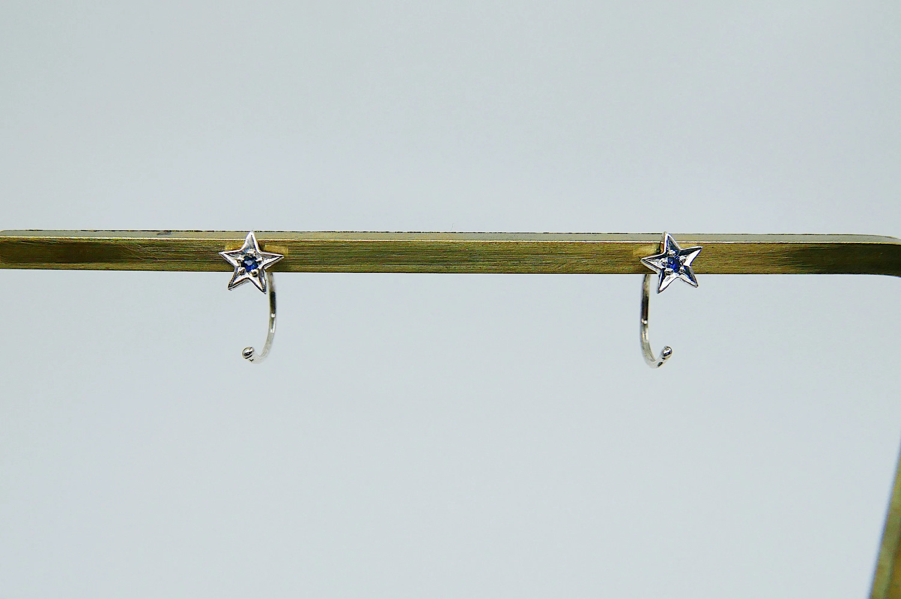 SAMPLE SALE! Sapphire Star Hook Earrings