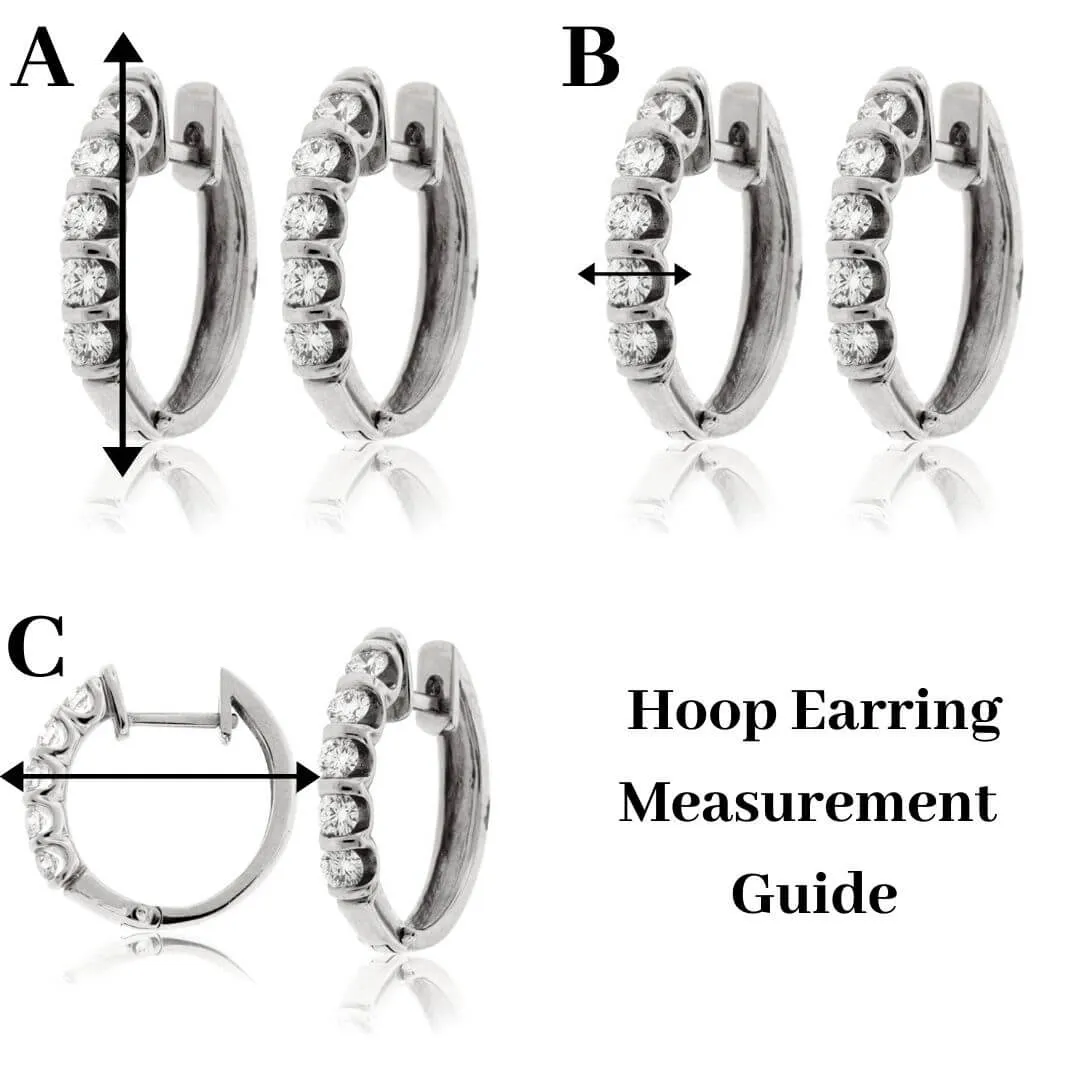 Sapphire and Diamond Alternating Hoop Earrings