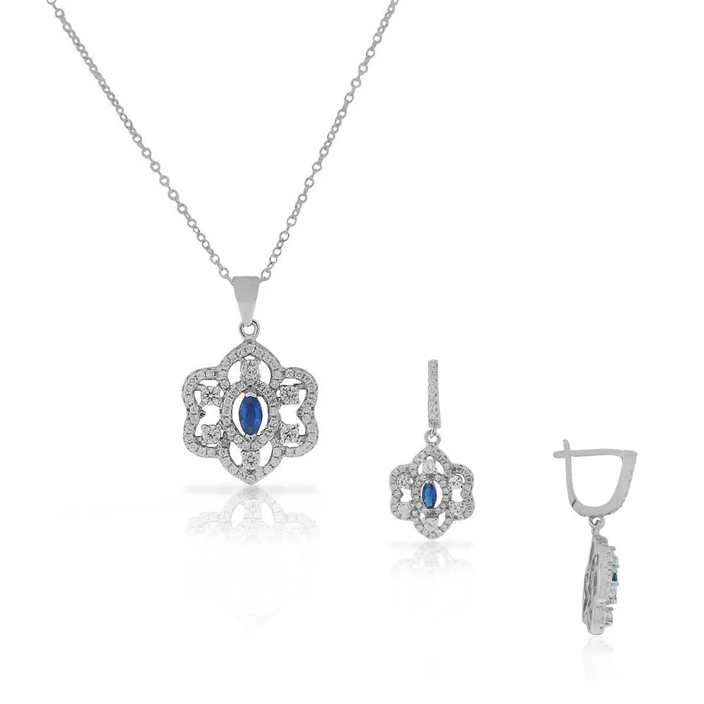 Sapphire Chandlier Set