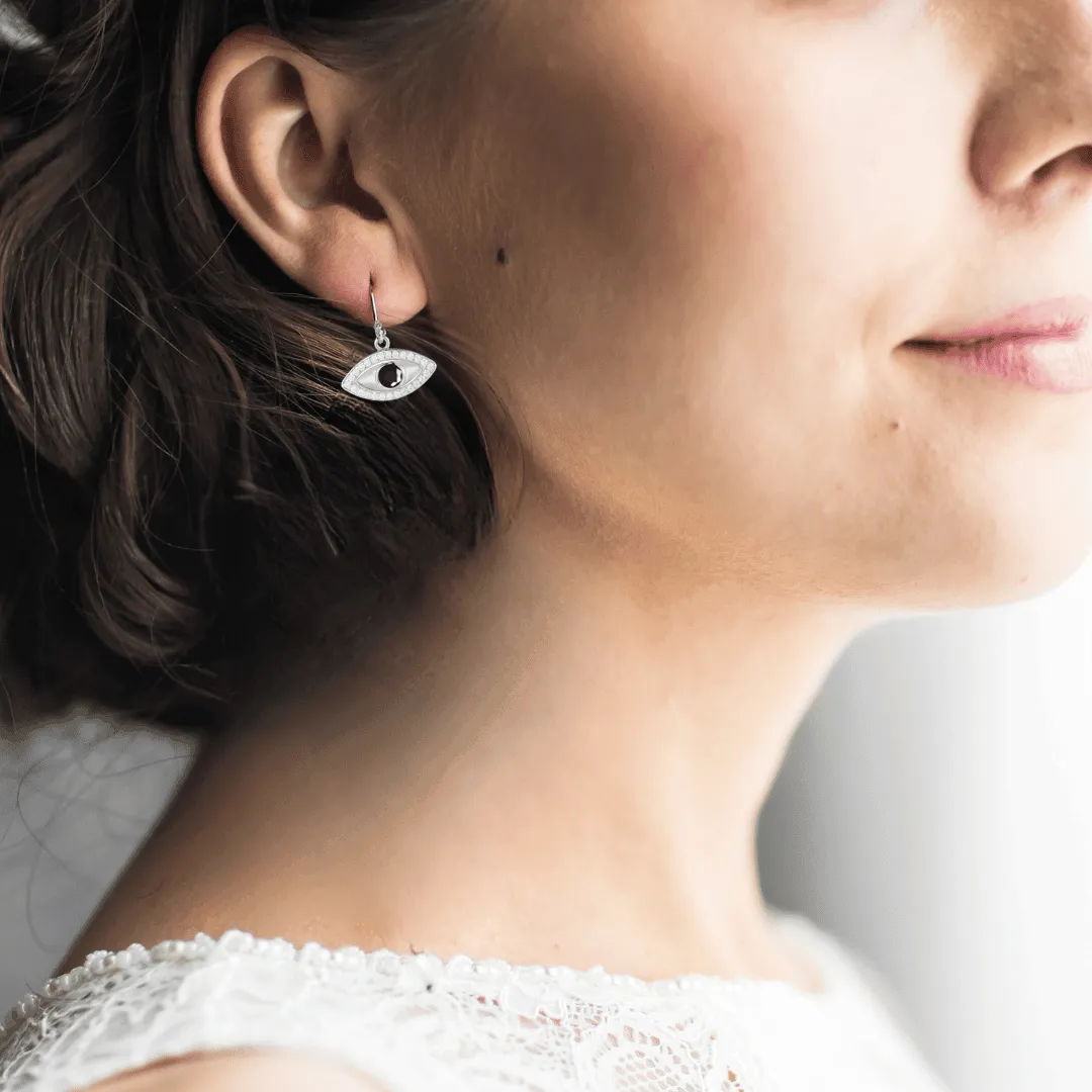 Sapphire Evil Eye Earrings