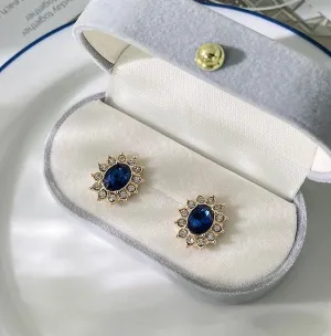 Sapphire gold earrings