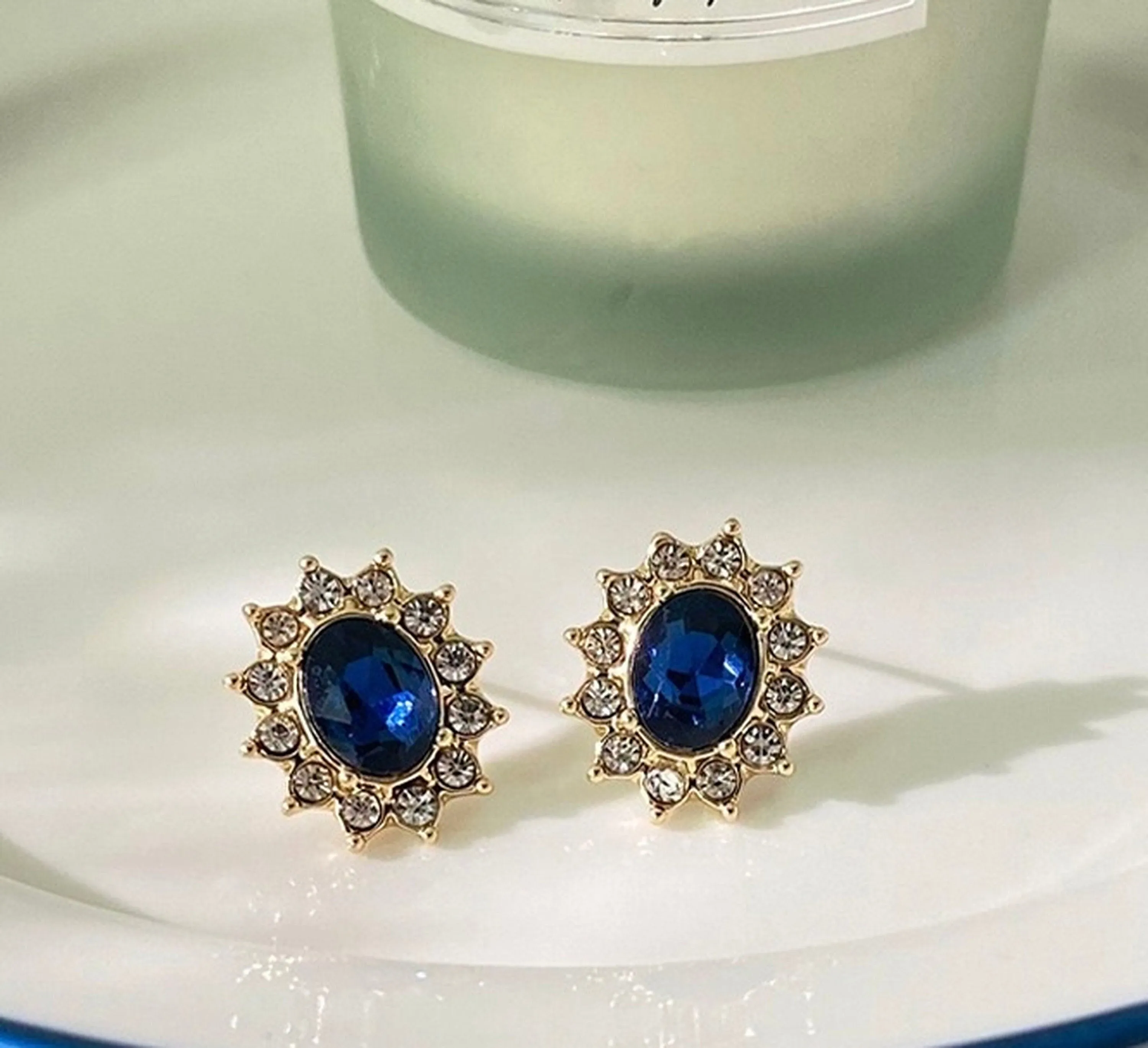 Sapphire gold earrings
