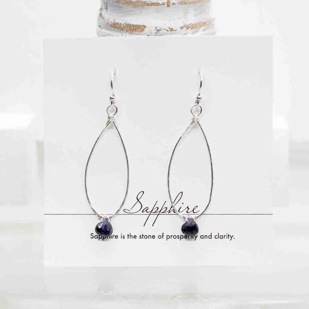 Sapphire Linden Silver Earrings