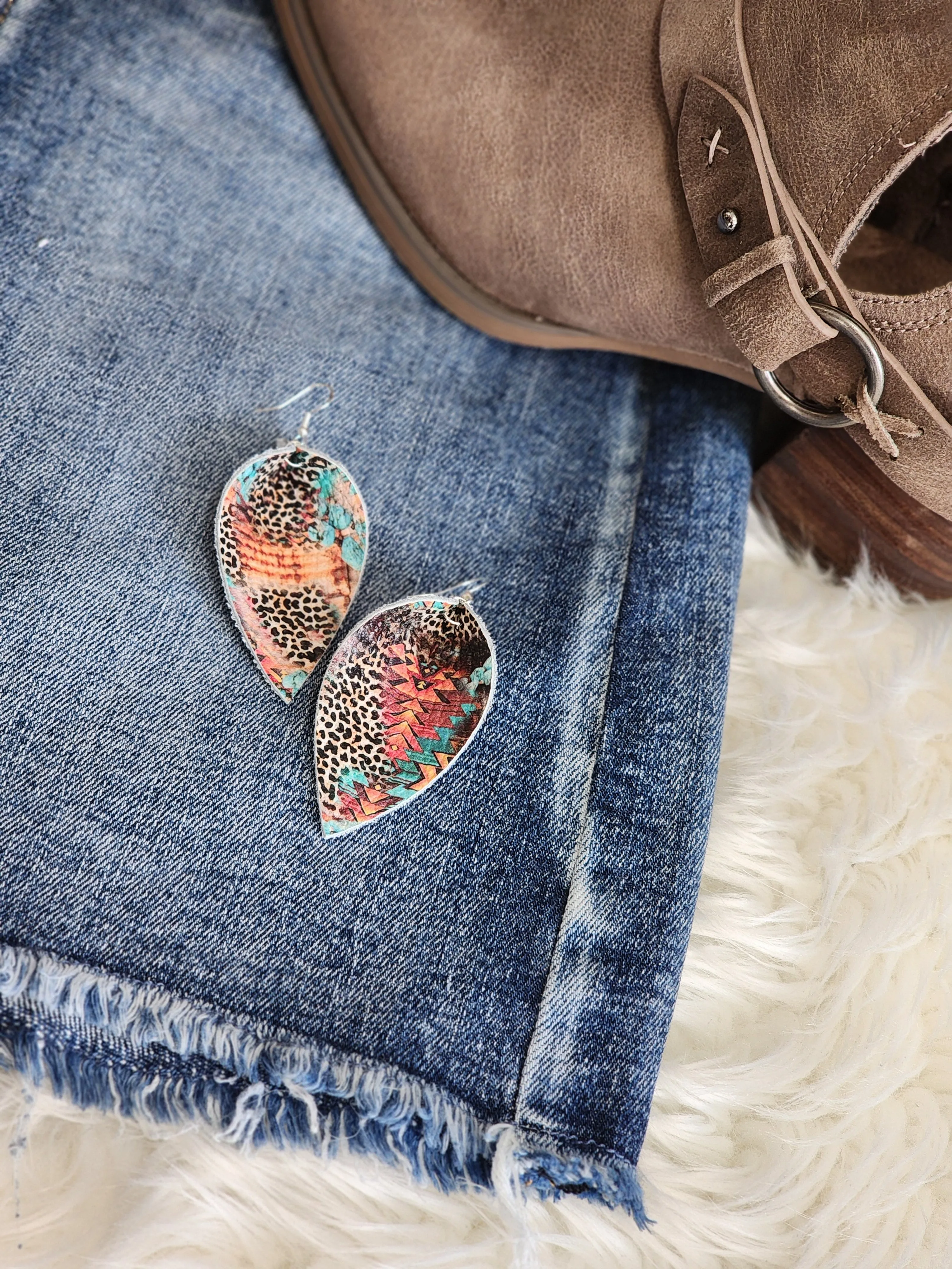 Sassy Country leather with sterling silver hooks