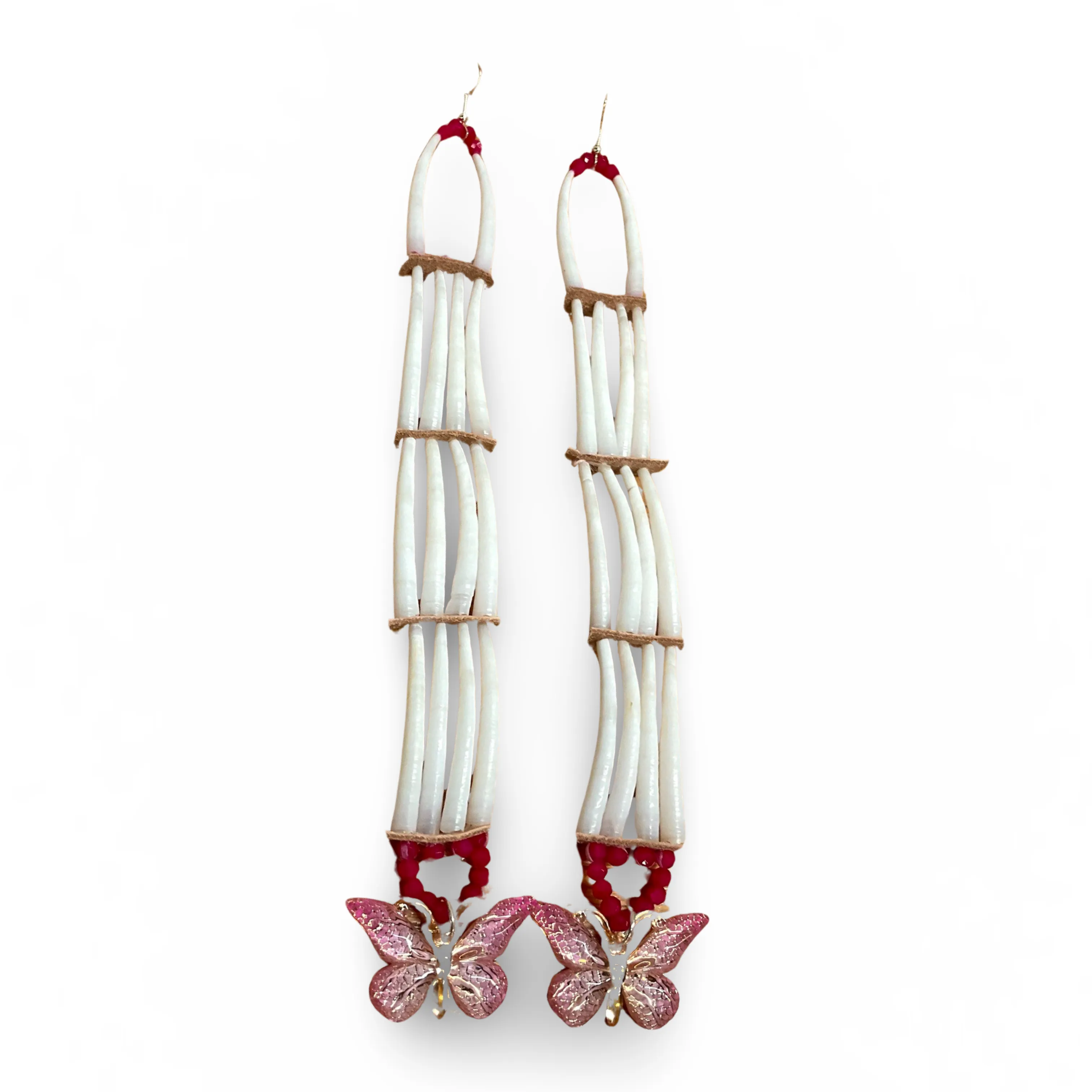 SBE 8 1/2" 3 Row Dentalium Earrings