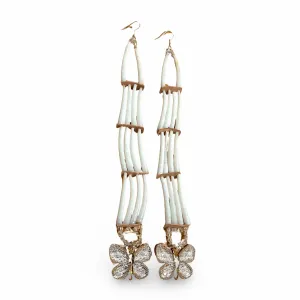 SBE 8 1/2" 3 Row Dentalium Earrings