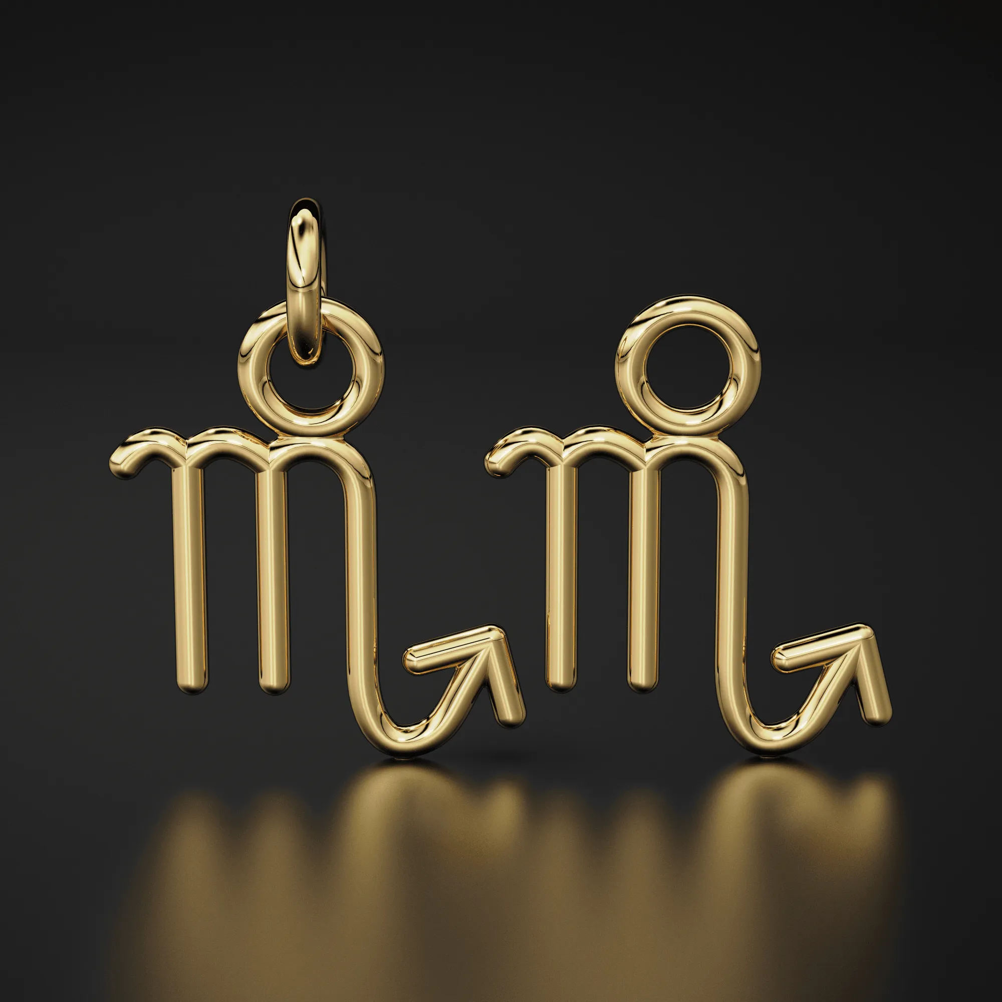 Scorpio Zodiac Necklace Star Sign Pendant Astrology Birthday Gift in Solid 14k or 18k Gold