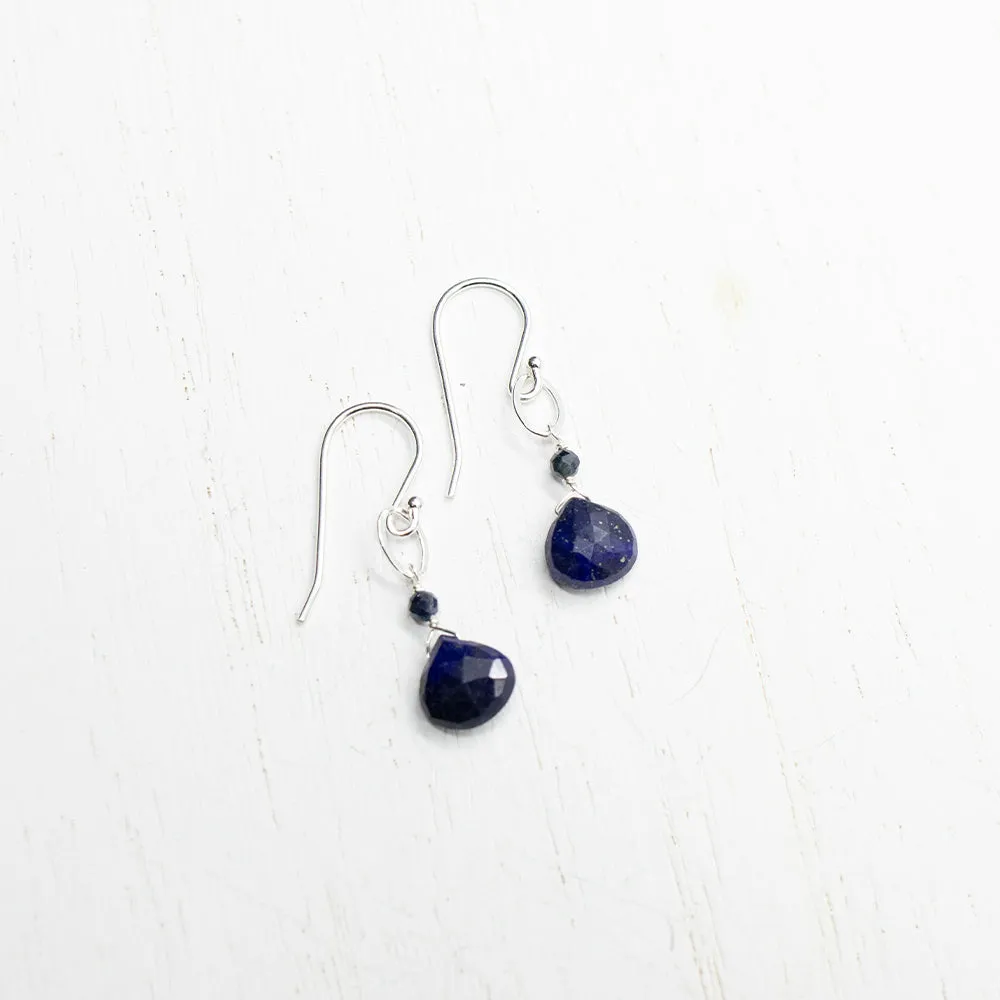 September Birthstone Silver Earrings