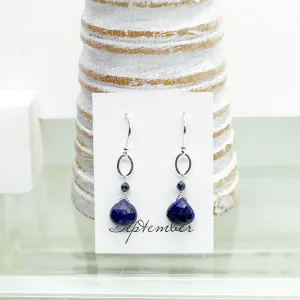 September Birthstone Silver Earrings