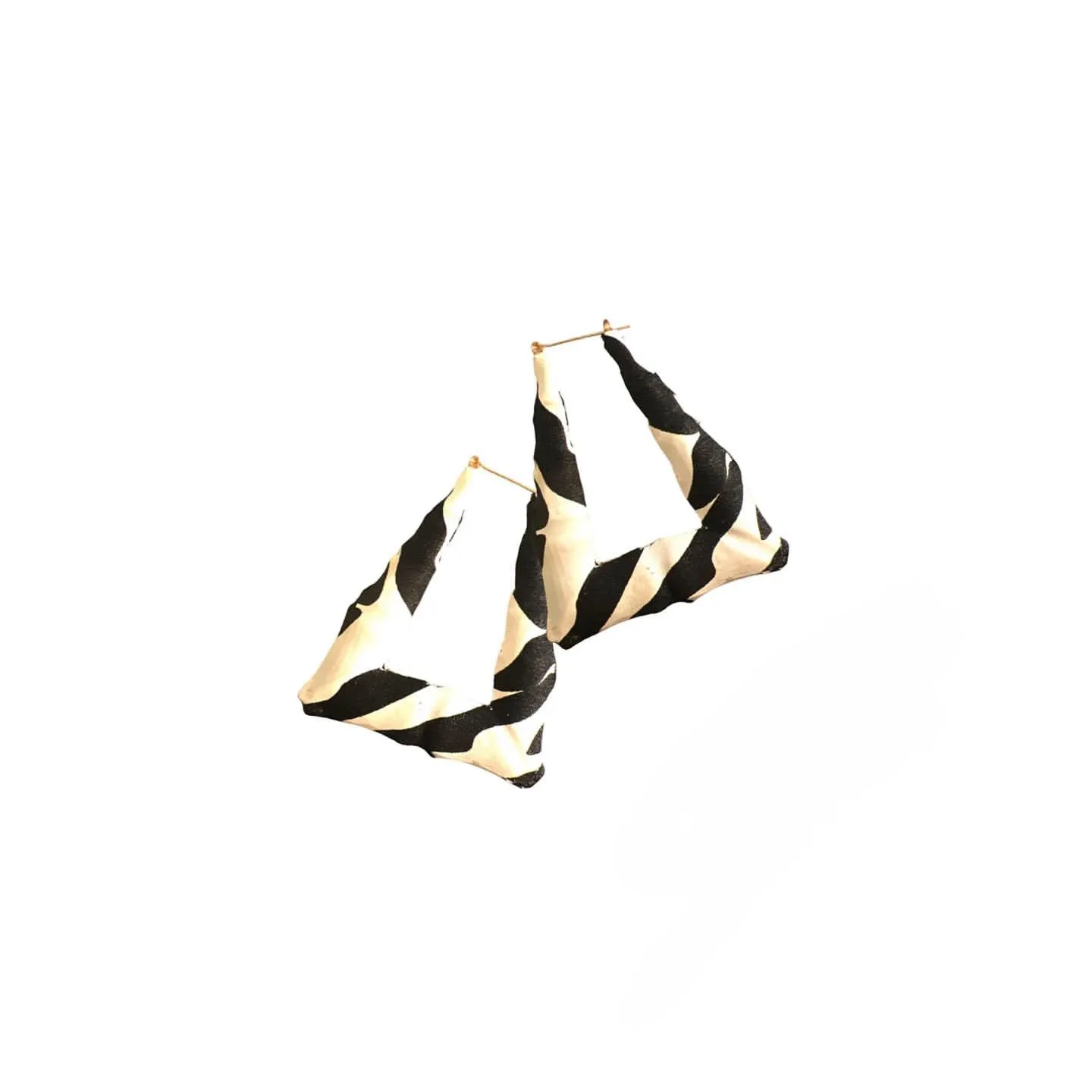 Seville Michelle Zebra Print on Triangle Earrings