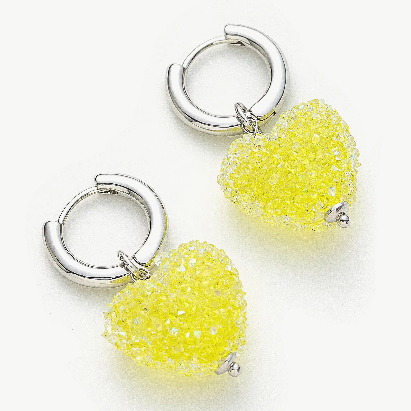 Shinning Heart Hoop Earrings
