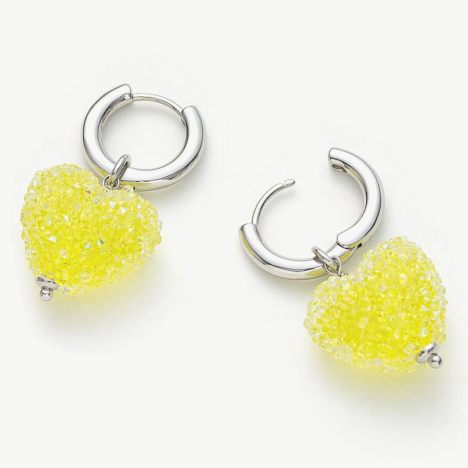 Shinning Heart Hoop Earrings