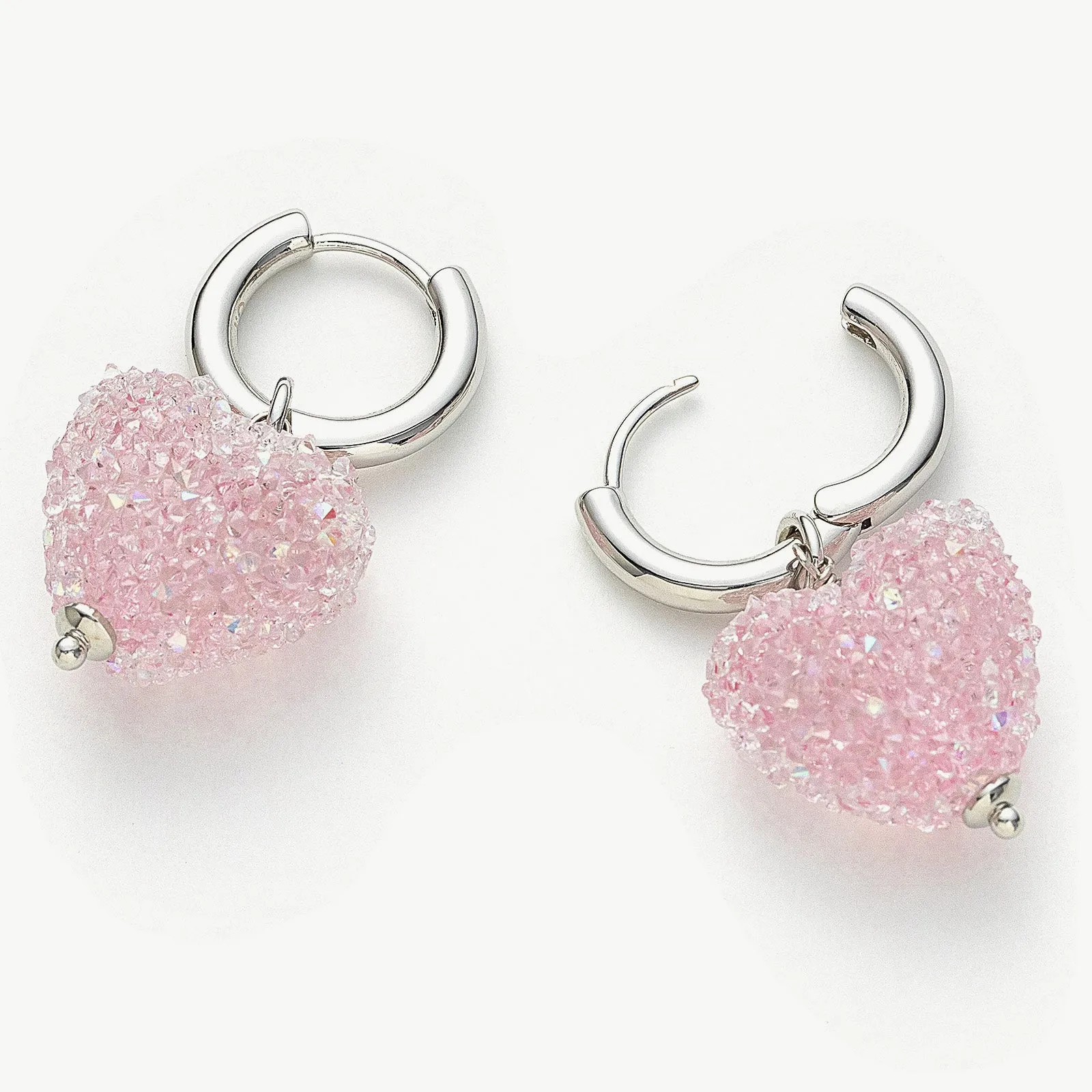 Shinning Heart Hoop Earrings