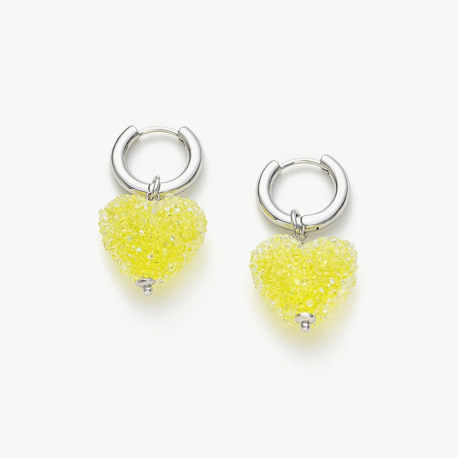 Shinning Heart Hoop Earrings