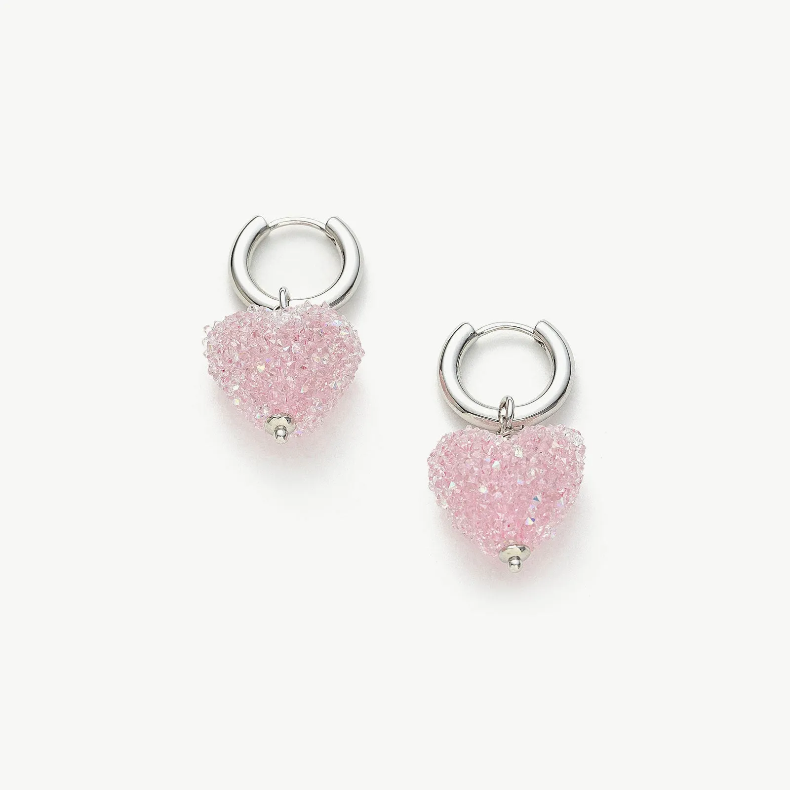 Shinning Heart Hoop Earrings