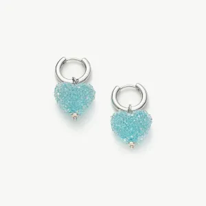Shinning Heart Hoop Earrings