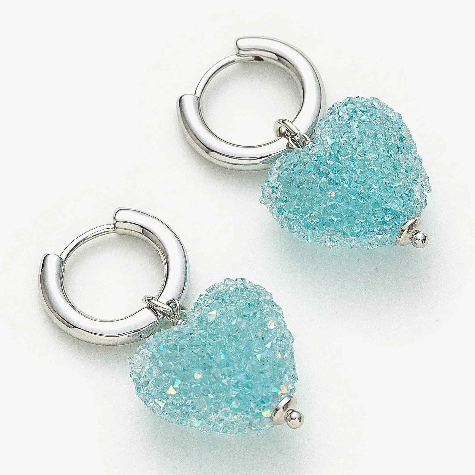 Shinning Heart Hoop Earrings