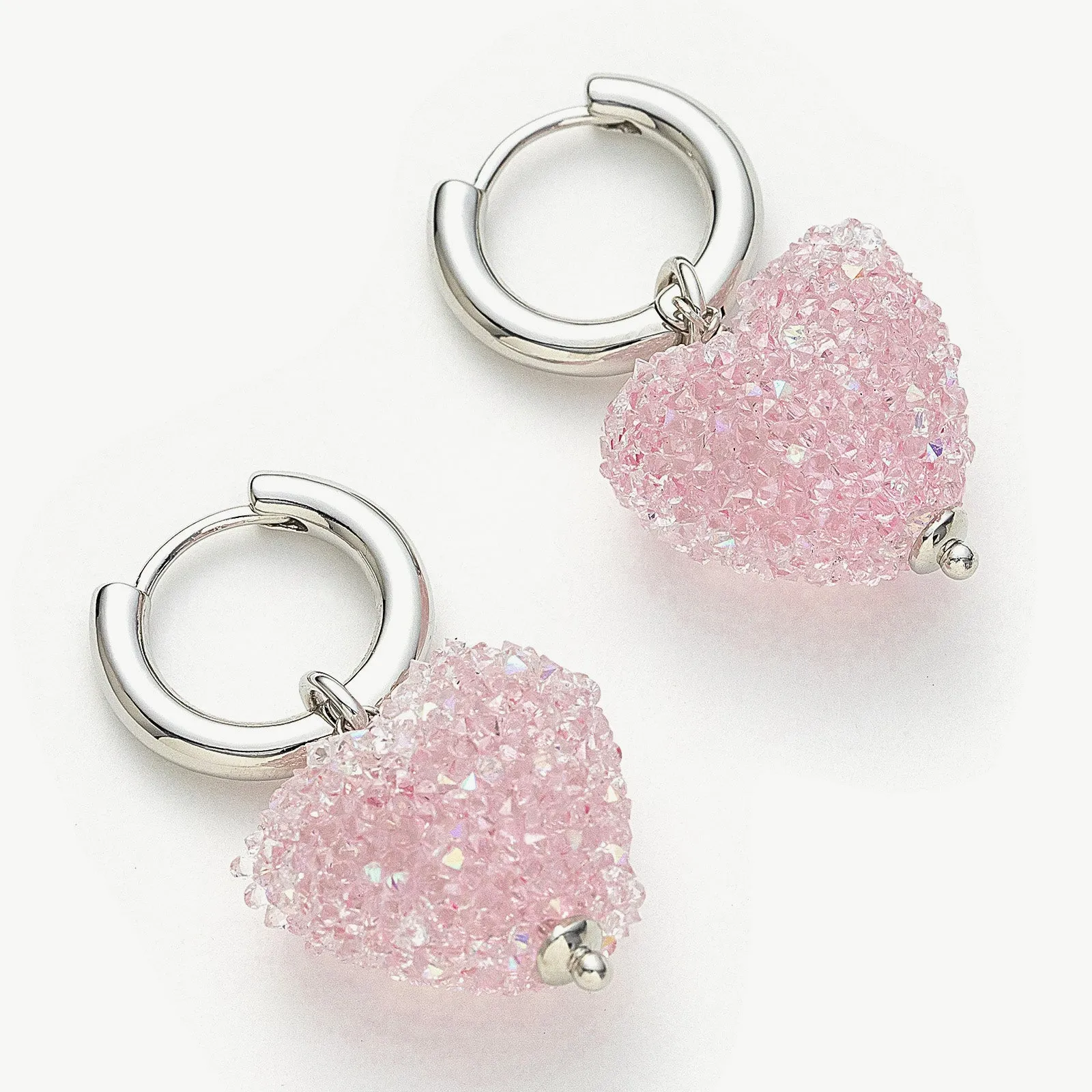 Shinning Heart Hoop Earrings