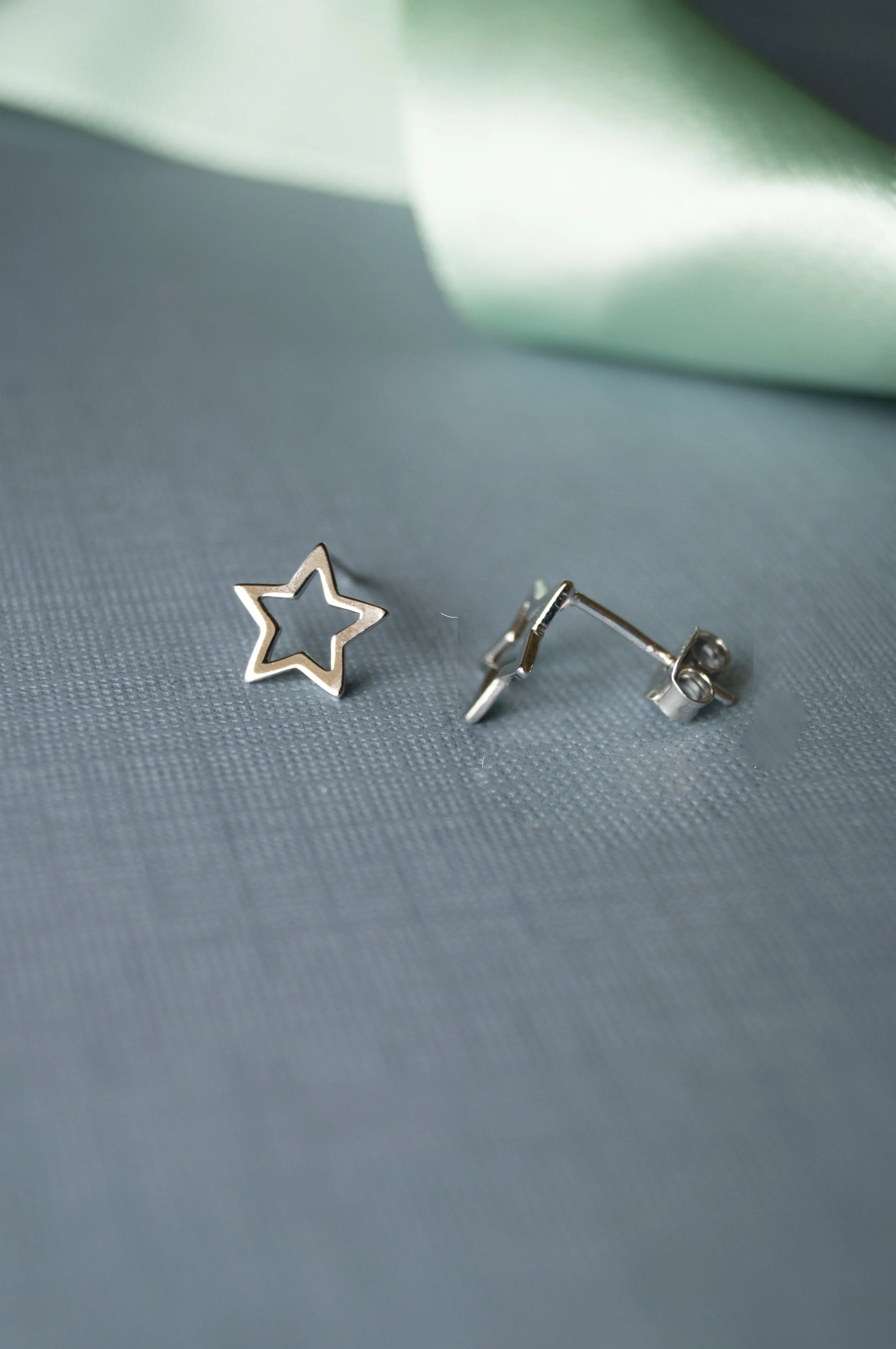 Shinning Star Sterling Silver Mini Stud Earrings