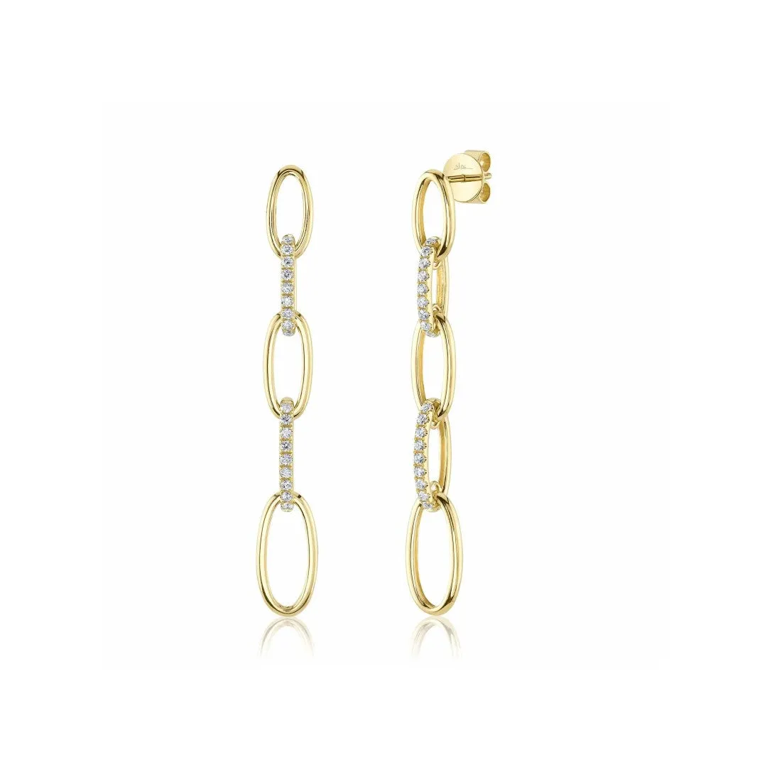 Shy Creation Diamond Link Drop Earrings