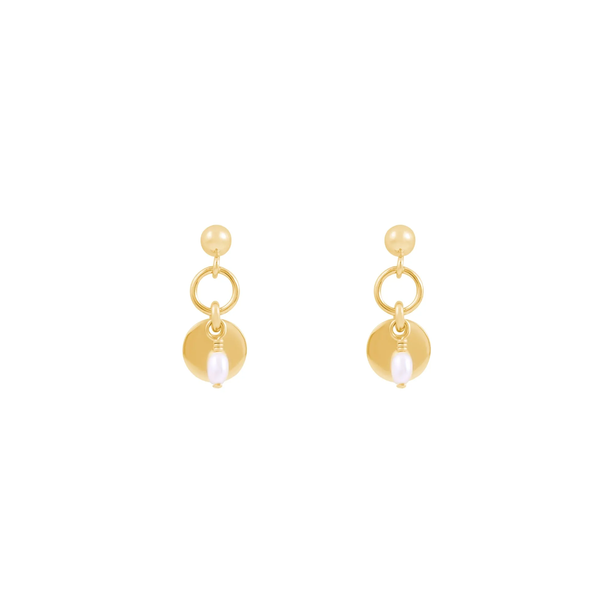 Sia Freshwater Pearl Earrings - Gold