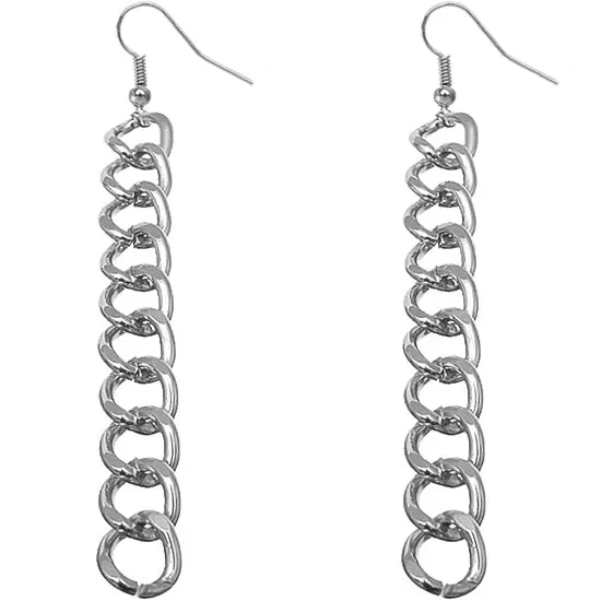 Silver Chain Link Dangle Earrings