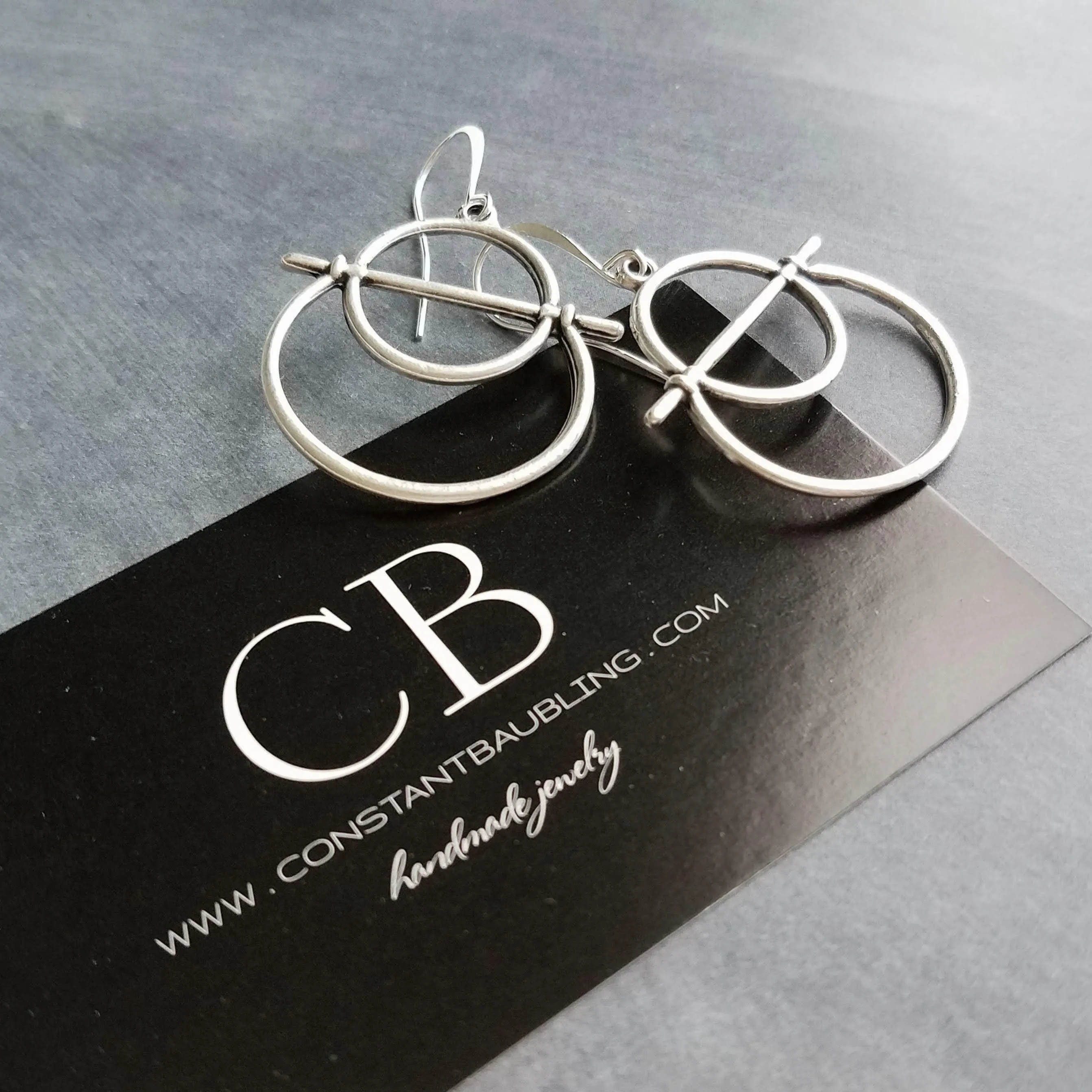 Silver Circle Earrings, oxidized silver earrings, pewter earrings, antique silver earrings, silver boho earrings, rustic silver earrings