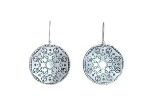 Silver Circle Mandala Earrings