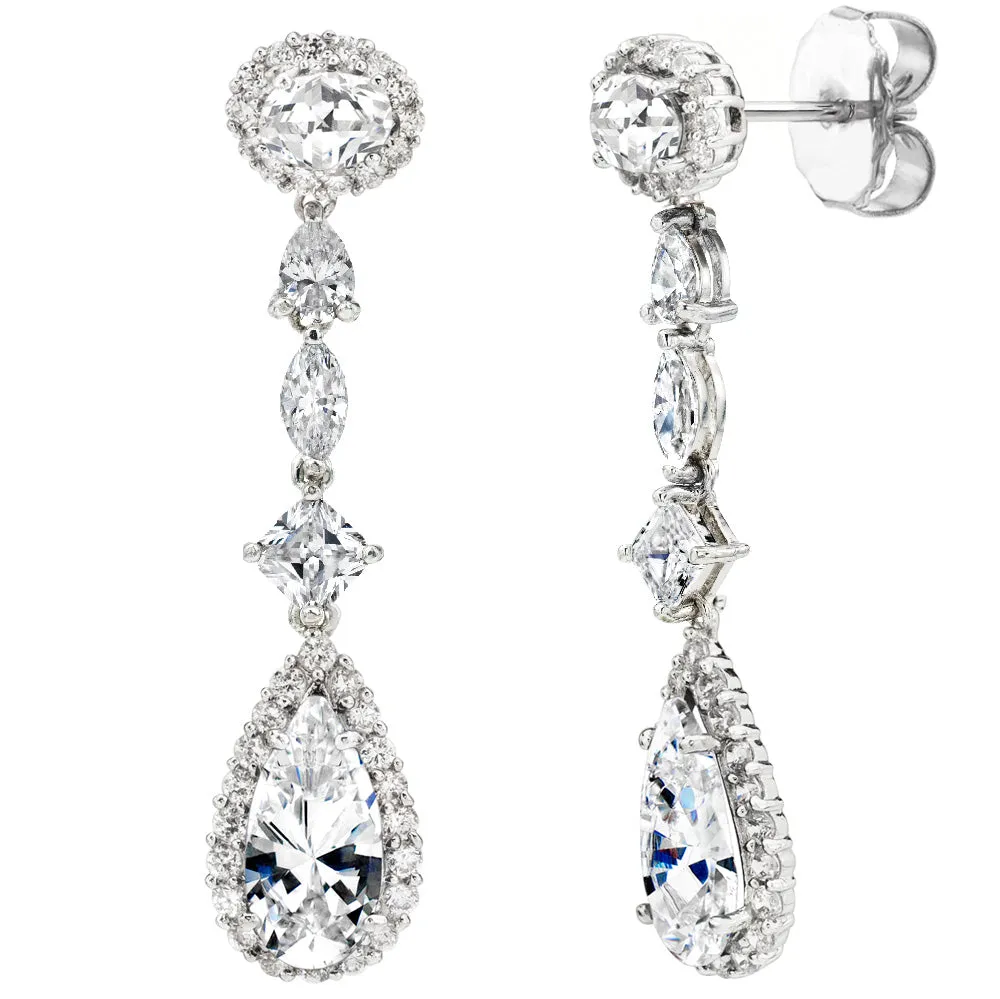 Silver Clear Regal Teardrops