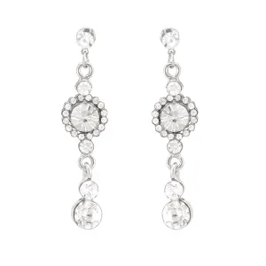 SILVER CRYSTAL EARRING  #FW5521-R-03 (OC22)