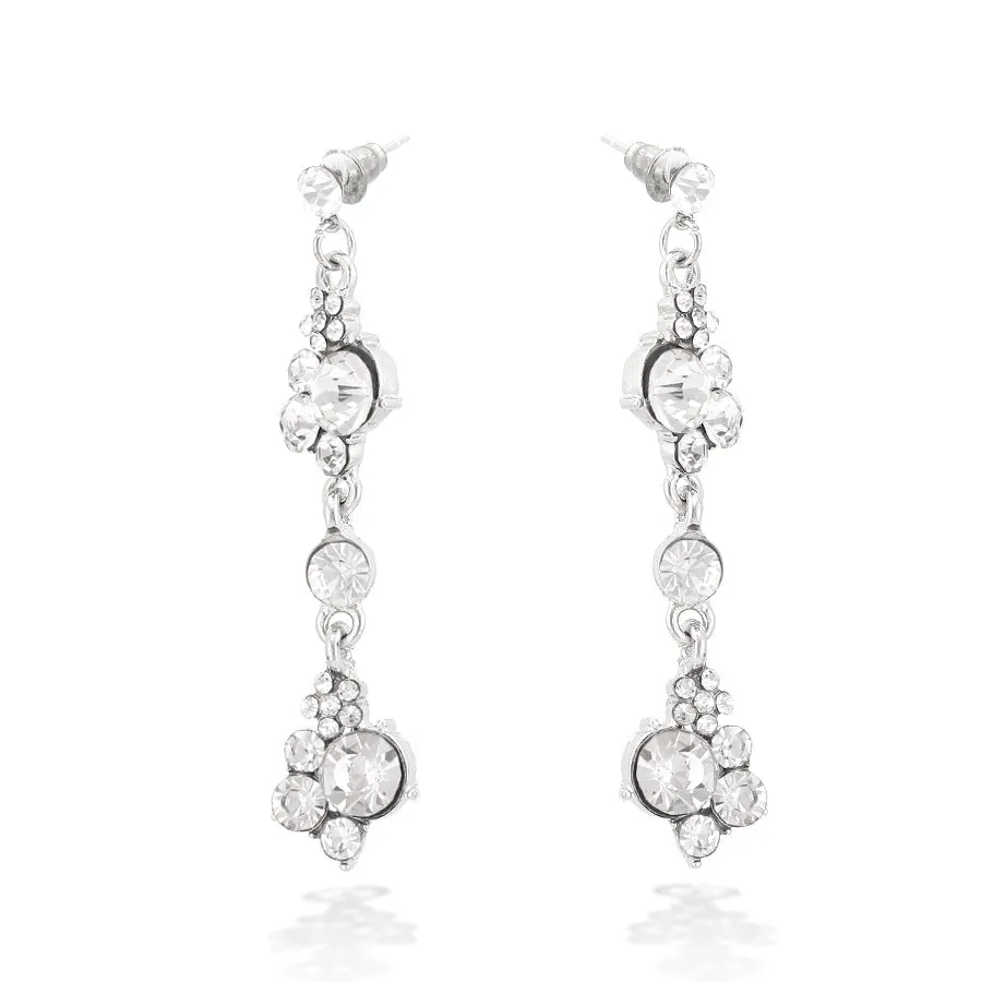 SILVER CRYSTAL EARRINGS  #FW5521-R-04 (OC23)