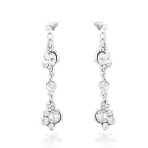 SILVER CRYSTAL EARRINGS  #FW5521-R-04 (OC23)