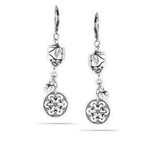 SILVER HEART FILIGREE CHARM EARRINGS #249SV3401